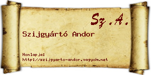 Szijgyártó Andor névjegykártya